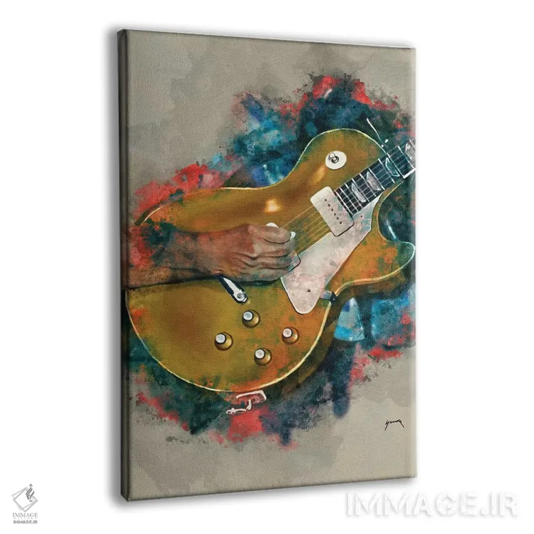 تابلو دکوراتیو گیتار جان فوگرتی اثر پاپ کالت پوسترز - نمای پرسپکتیو محصول