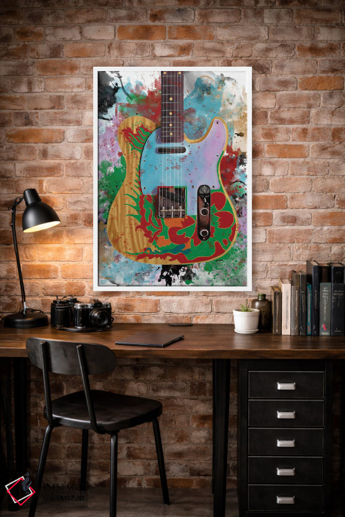 تابلو دکوراتیو گیتار اژدها جیمی پیج اثر پاپ کالت پوسترز - D2W