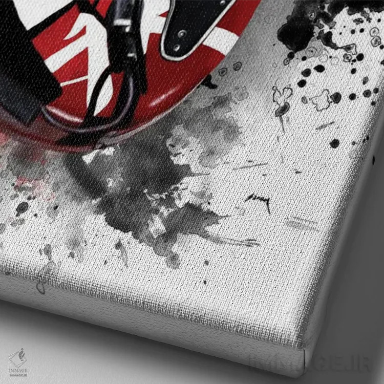 تابلو دکوراتیو خطوط اثر پاپ کالت پوسترز - نمای نزدیک بافت بوم