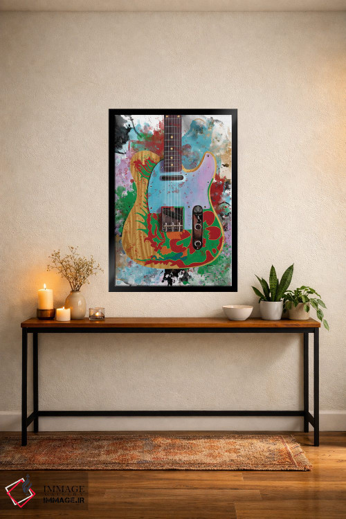 تابلو دکوراتیو گیتار اژدها جیمی پیج اثر پاپ کالت پوسترز - D5B