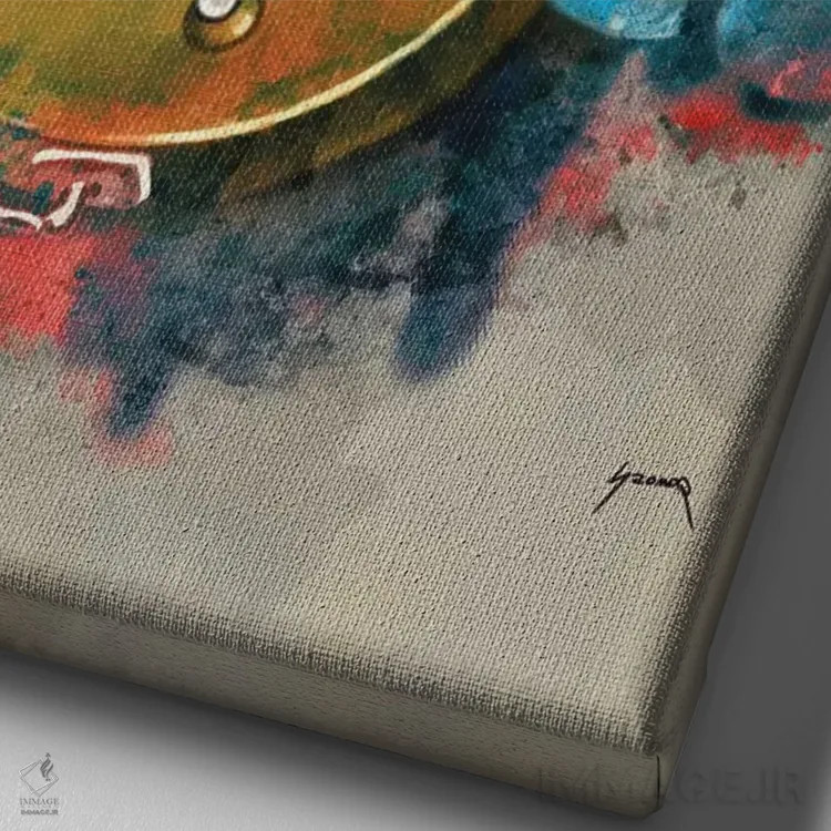 تابلو دکوراتیو گیتار جان فوگرتی اثر پاپ کالت پوسترز - نمای نزدیک بافت بوم