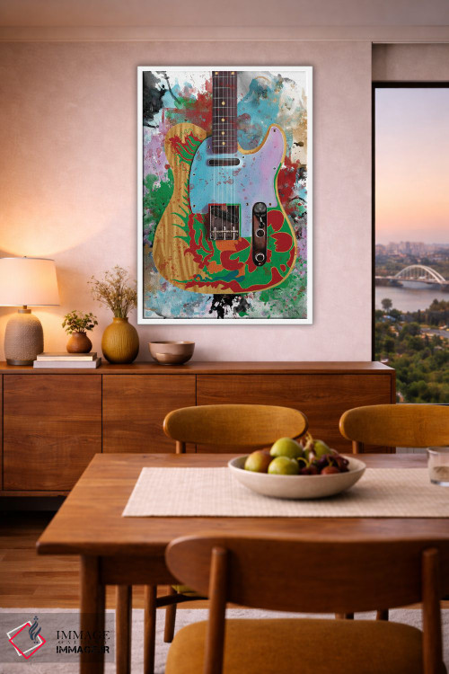 تابلو دکوراتیو گیتار اژدها جیمی پیج اثر پاپ کالت پوسترز - D6W