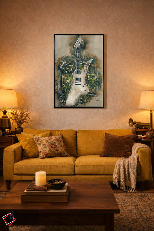 تابلو دکوراتیو گیتار استیم پانک اسنیکبایت جیمز هتفیلد اثر پاپ کالت پوسترز - D4B