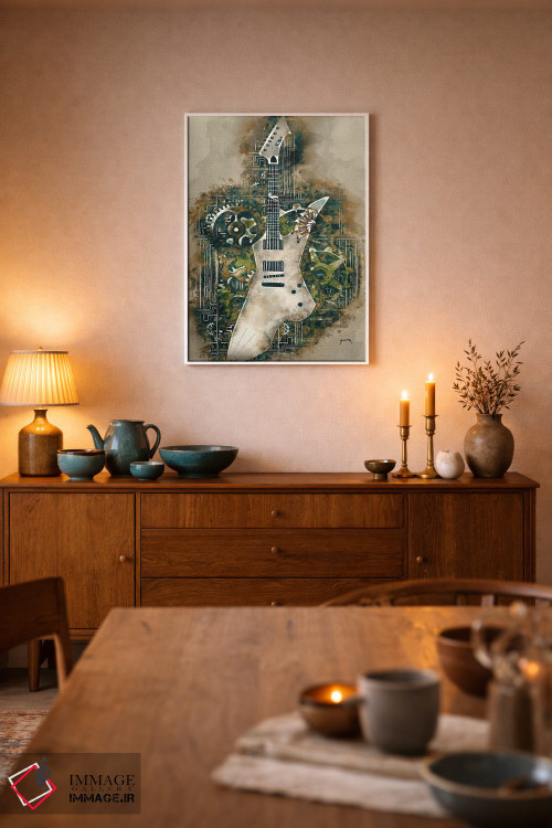 تابلو دکوراتیو گیتار استیم پانک اسنیکبایت جیمز هتفیلد اثر پاپ کالت پوسترز - D5W