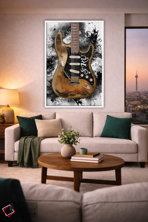 تابلو دکوراتیو گیتار استیوی اثر پاپ کالت پوسترز - D1W