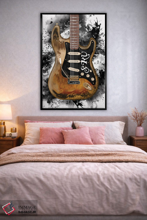 تابلو دکوراتیو گیتار استیوی اثر پاپ کالت پوسترز - D2B