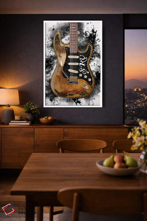 تابلو دکوراتیو گیتار استیوی اثر پاپ کالت پوسترز - D4W