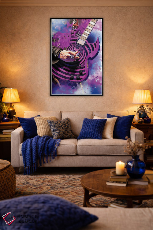 تابلو دکوراتیو گیتار زاک اثر پاپ کالت پوسترز - D5B