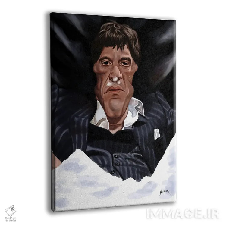 تابلو دکوراتیو صورت زخمی اثر پاپ کالت پوسترز - نمای پرسپکتیو محصول