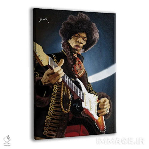 تابلو دکوراتیو کاریکاتور جیمی هندریکس اثر پاپ کالت پوسترز - نمای پرسپکتیو محصول