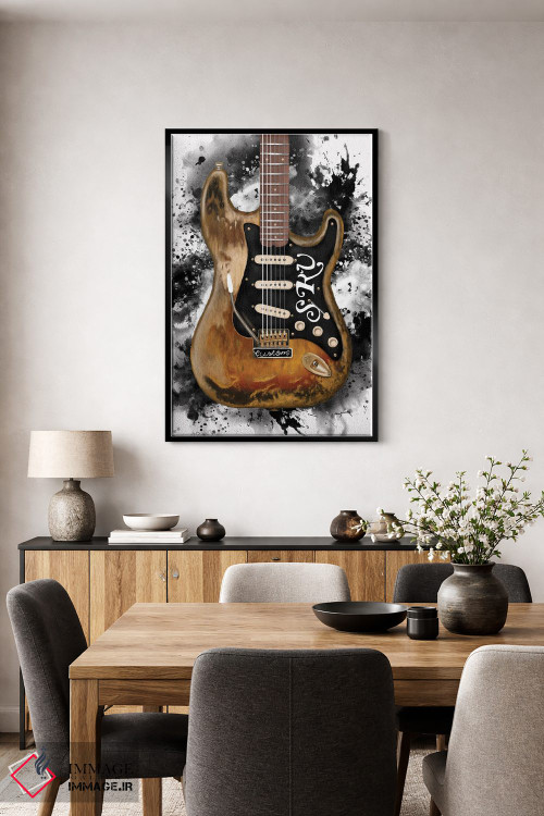 تابلو دکوراتیو گیتار استیوی اثر پاپ کالت پوسترز - D5B