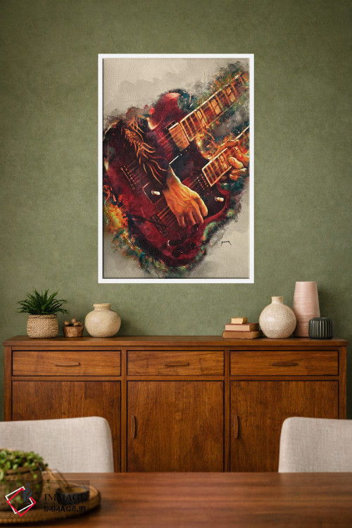 تابلو دکوراتیو گیتار برقی جیمی پیج اثر پاپ کالت پوسترز - D1W
