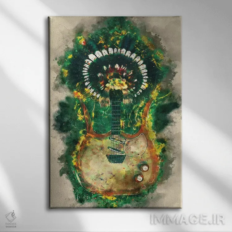 تابلو دکوراتیو گیتار برقی لینک ری اثر پاپ کالت پوسترز - نمای روبهرو روی دیوار