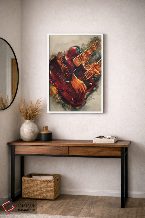 تابلو دکوراتیو گیتار برقی جیمی پیج اثر پاپ کالت پوسترز - D3W