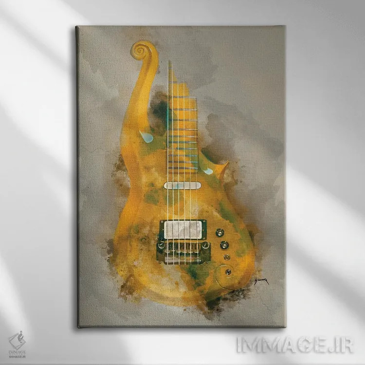 تابلو دکوراتیو گیتار کلود پرنس II اثر پاپ کالت پوسترز - نمای روبهرو روی دیوار