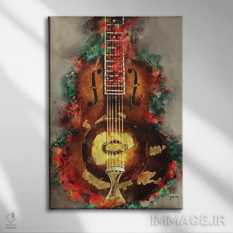 تابلو دکوراتیو گیتار روی گالاجر اثر پاپ کالت پوسترز - نمای روبهرو روی دیوار