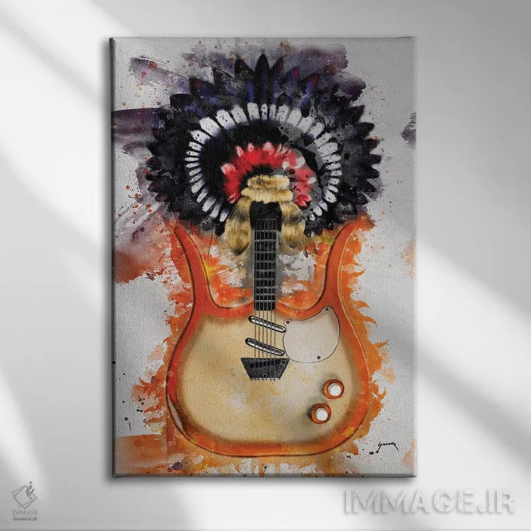 تابلو دکوراتیو گیتار لینک ری II اثر پاپ کالت پوسترز - نمای روبهرو روی دیوار