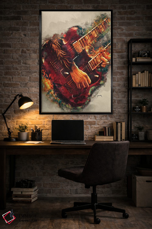 تابلو دکوراتیو گیتار برقی جیمی پیج اثر پاپ کالت پوسترز - D5B