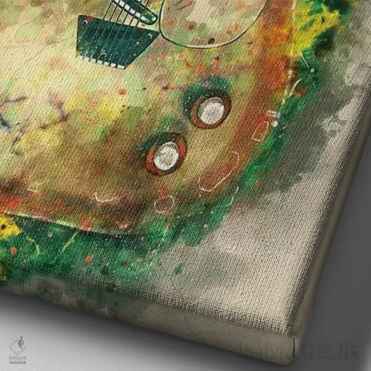 تابلو دکوراتیو گیتار برقی لینک ری اثر پاپ کالت پوسترز - نمای نزدیک بافت بوم