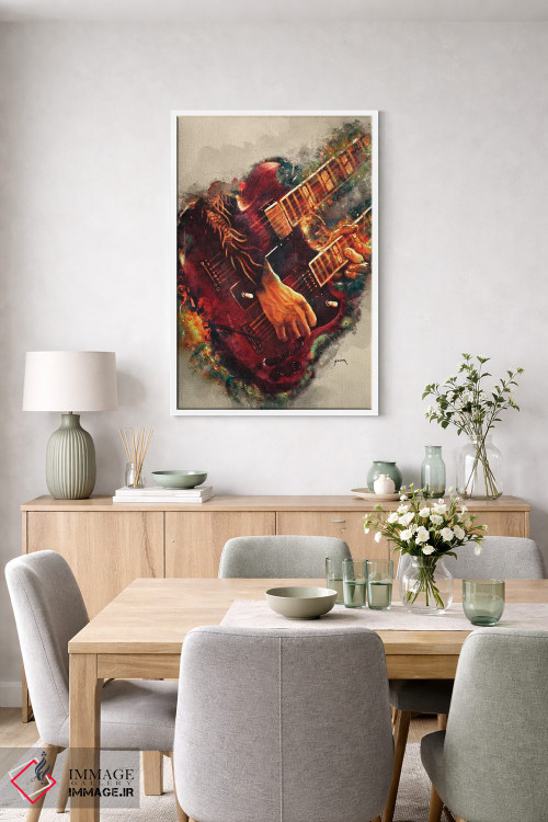 تابلو دکوراتیو گیتار برقی جیمی پیج اثر پاپ کالت پوسترز - D6W
