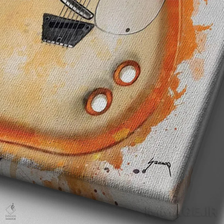 تابلو دکوراتیو گیتار لینک ری II اثر پاپ کالت پوسترز - نمای نزدیک بافت بوم