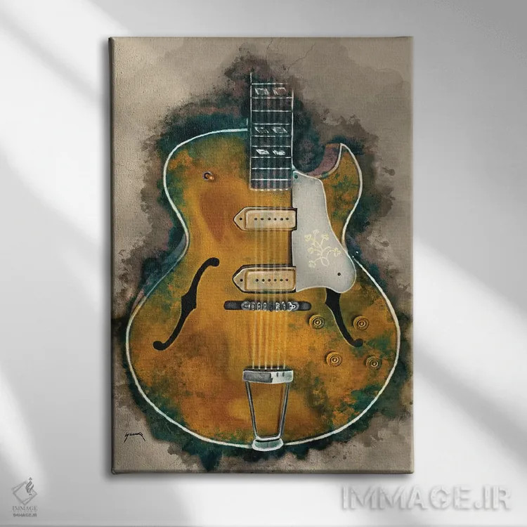 تابلو دکوراتیو گیتار اسکاٹی مور اثر پاپ کالت پوسترز - نمای روبهرو روی دیوار