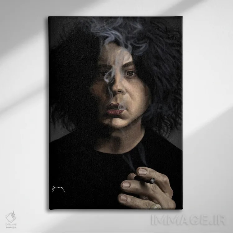 تابلو دکوراتیو جک وایت III اثر پاپ کالت پوسترز - نمای روبهرو روی دیوار