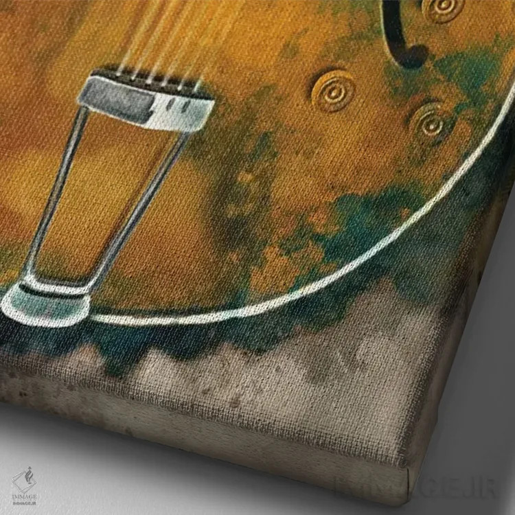 تابلو دکوراتیو گیتار اسکاٹی مور اثر پاپ کالت پوسترز - نمای نزدیک بافت بوم