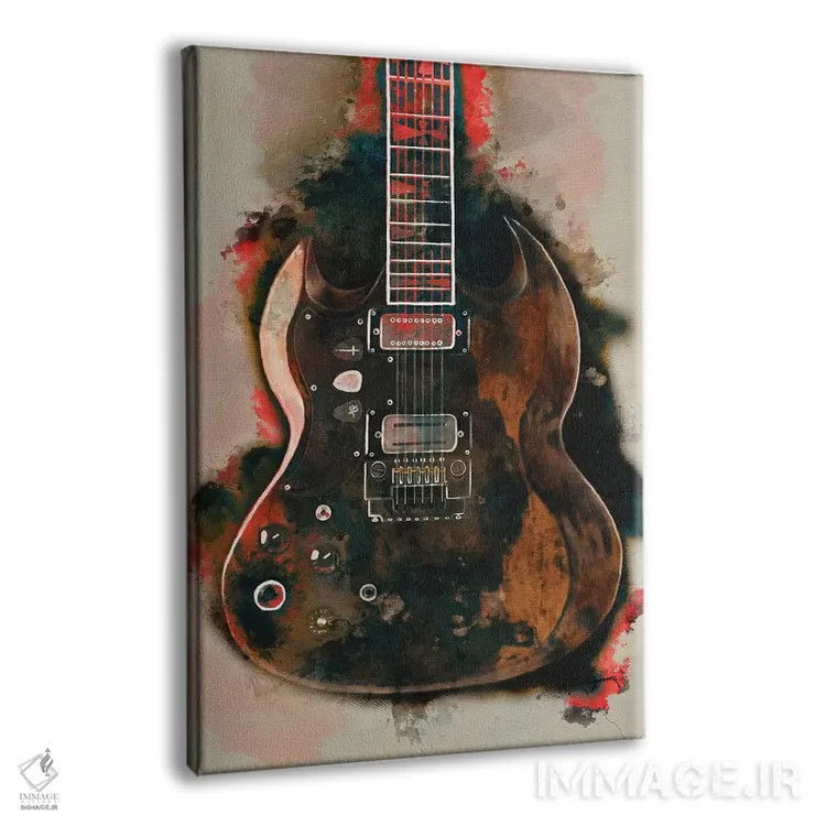 تابلو دکوراتیو گیتار برقی تونی ایومنی اثر پاپ کالت پوسترز - نمای پرسپکتیو محصول