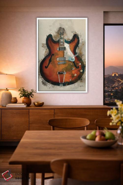 تابلو دکوراتیو گیتار جان لنون اثر پاپ کالت پوسترز - D1W