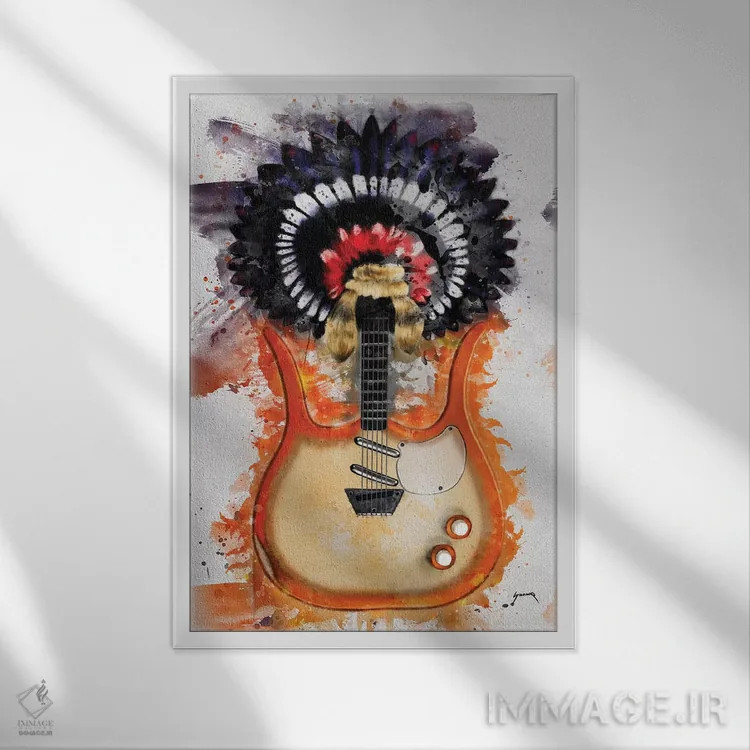 تابلو دکوراتیو گیتار لینک ری II اثر پاپ کالت پوسترز - نمای قابدار سفید