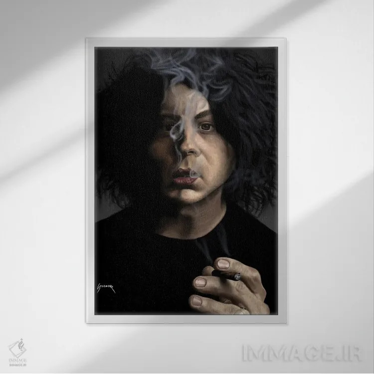 تابلو دکوراتیو جک وایت III اثر پاپ کالت پوسترز - نمای قابدار سفید