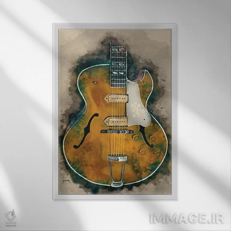 تابلو دکوراتیو گیتار اسکاٹی مور اثر پاپ کالت پوسترز - نمای قابدار سفید