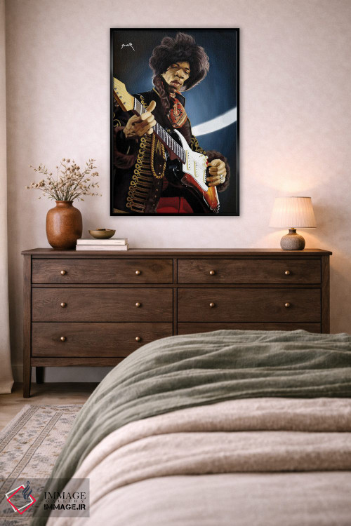 تابلو دکوراتیو کاریکاتور جیمی هندریکس اثر پاپ کالت پوسترز - D4B