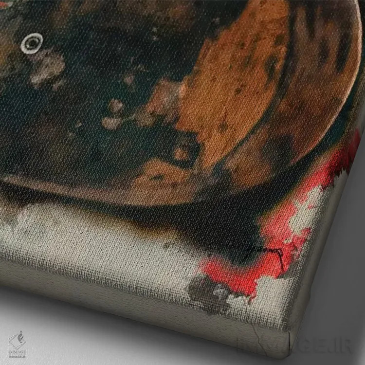 تابلو دکوراتیو گیتار برقی تونی ایومنی اثر پاپ کالت پوسترز - نمای نزدیک بافت بوم