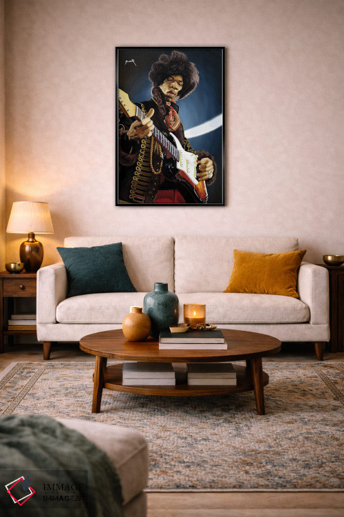 تابلو دکوراتیو کاریکاتور جیمی هندریکس اثر پاپ کالت پوسترز - D5B