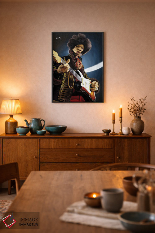 تابلو دکوراتیو کاریکاتور جیمی هندریکس اثر پاپ کالت پوسترز - D6B