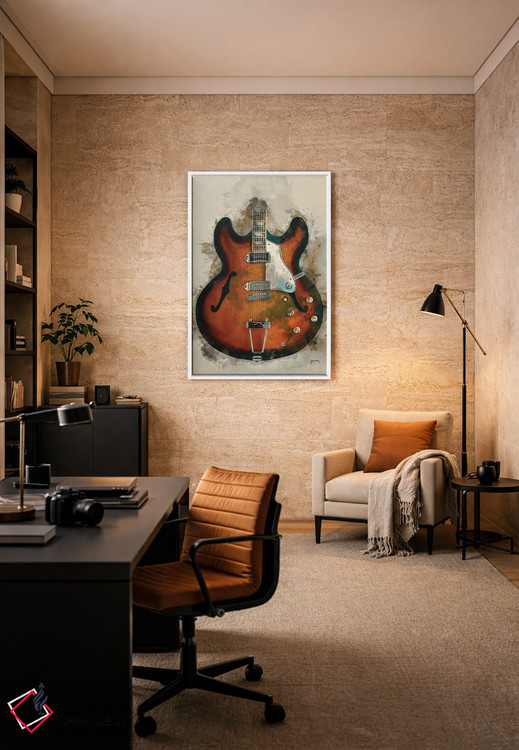 تابلو دکوراتیو گیتار جان لنون اثر پاپ کالت پوسترز - D6W