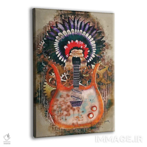 تابلو دکوراتیو گیتار استیم پانک لینک ری اثر پاپ کالت پوسترز - نمای پرسپکتیو محصول