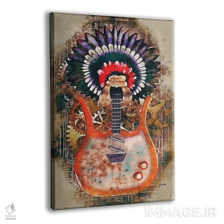تابلو دکوراتیو گیتار استیم پانک لینک ری اثر پاپ کالت پوسترز - نمای پرسپکتیو محصول