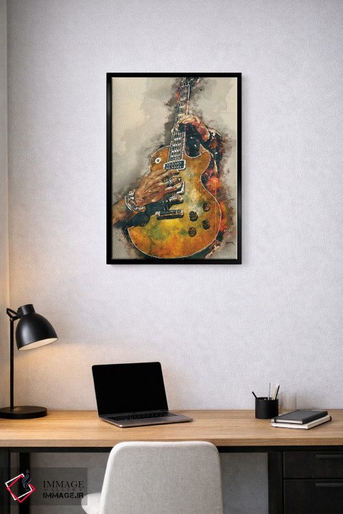 تابلو دکوراتیو گیتار برقی اسلش اثر پاپ کالت پوسترز - D2B