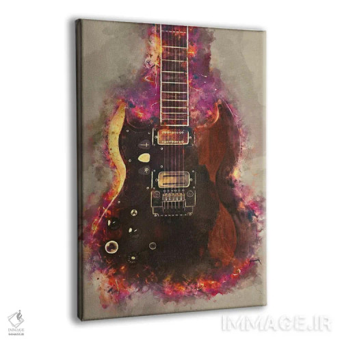 تابلو دکوراتیو گیتار تونی ایومنی اثر پاپ کالت پوسترز - نمای پرسپکتیو محصول