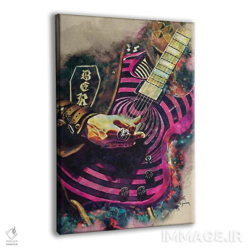 تابلو دکوراتیو گیتار برقی زاک وایلد اثر پاپ کالت پوسترز - نمای پرسپکتیو محصول