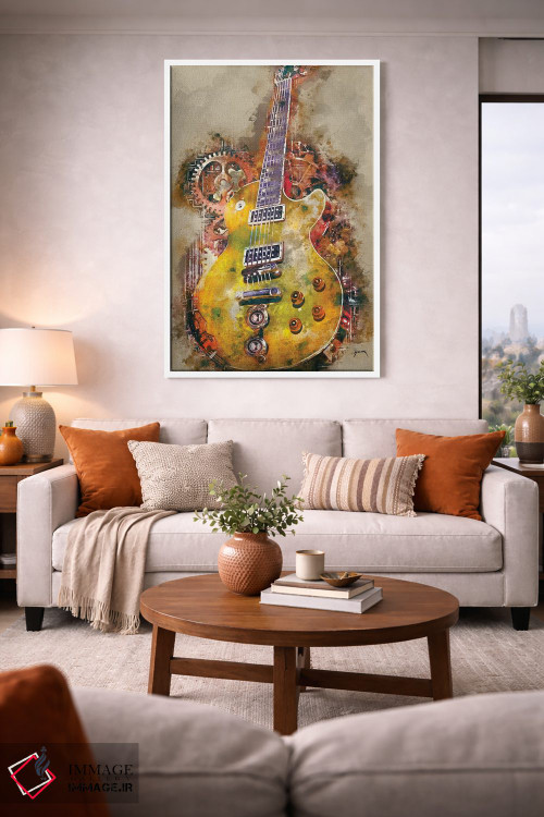 تابلو دکوراتیو گیتار استیم پانک اسلش اثر پاپ کالت پوسترز - D1W