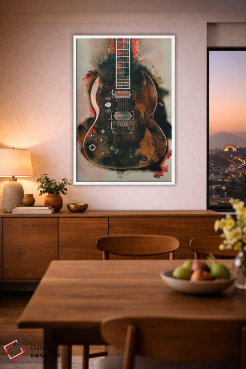 تابلو دکوراتیو گیتار برقی تونی ایومنی اثر پاپ کالت پوسترز - D1W