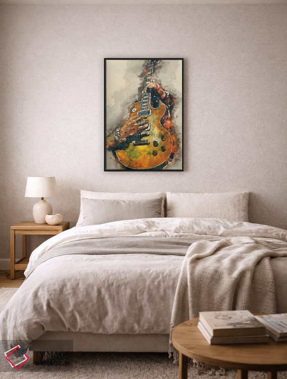 تابلو دکوراتیو گیتار برقی اسلش اثر پاپ کالت پوسترز - D6B