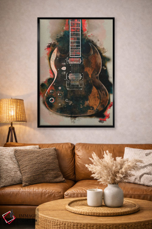 تابلو دکوراتیو گیتار برقی تونی ایومنی اثر پاپ کالت پوسترز - D3B