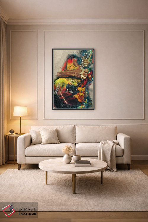 تابلو دکوراتیو گیتار برقی کرک همت اثر پاپ کالت پوسترز - D4B