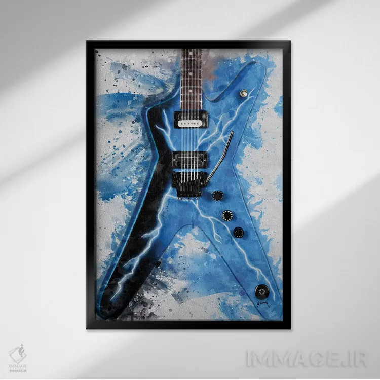 تابلو دکوراتیو گیتار برقی دایم بگ دارل II اثر پاپ کالت پوسترز - نمای قابدار مشکی