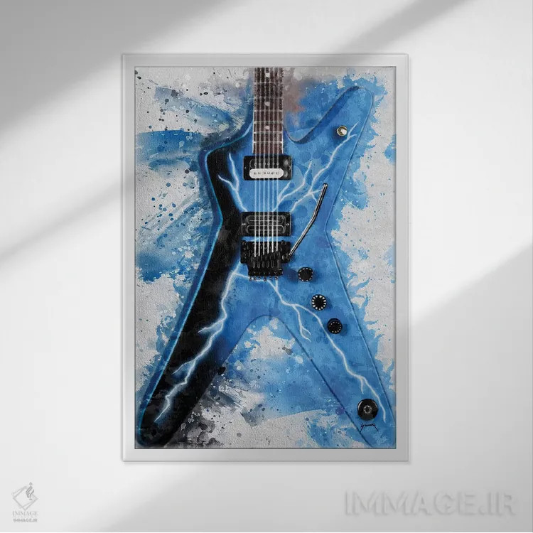 تابلو دکوراتیو گیتار برقی دایم بگ دارل II اثر پاپ کالت پوسترز - نمای قابدار سفید